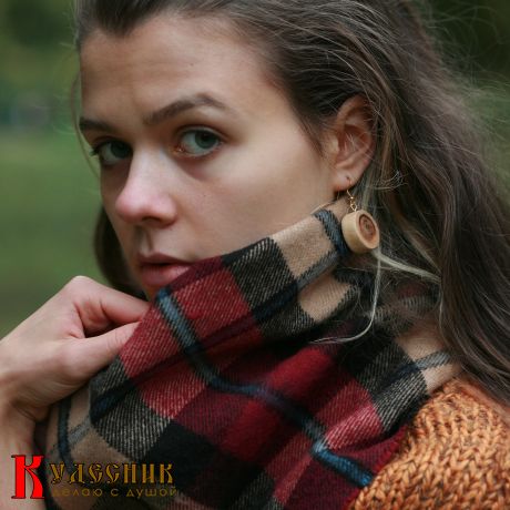 Серьги "Улиточки" - из спила сливы