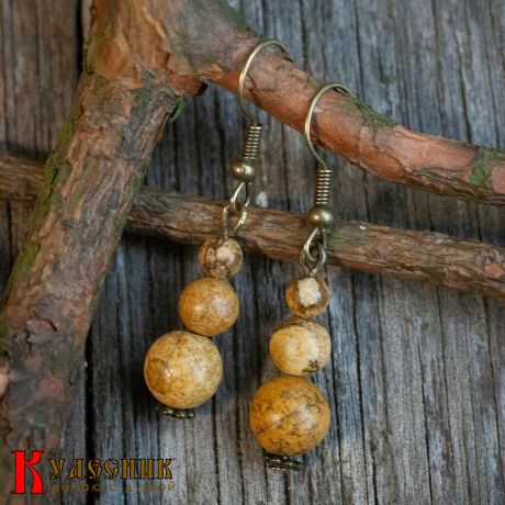 Серьги "Барханы" - из яшмы