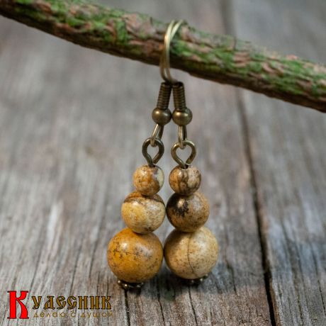Серьги "Барханы" - из яшмы