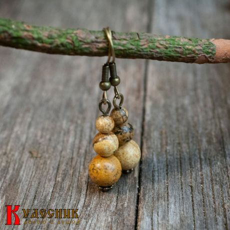 Серьги "Барханы" - из яшмы