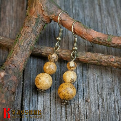 Серьги "Барханы" - из яшмы