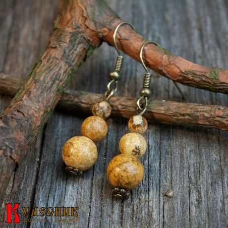 Серьги "Барханы" - из яшмы