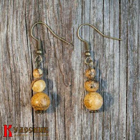 Серьги "Барханы" - из яшмы