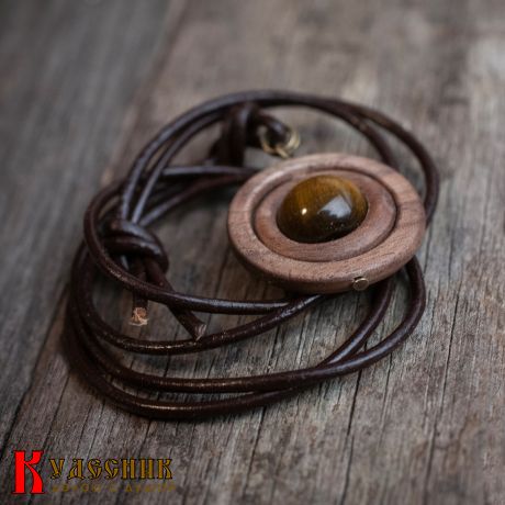 Кулон "Армиллярная сфера" - из древесины американского ореха