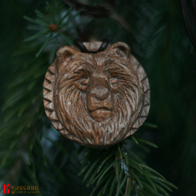 Кулон тотемник "Медведь" - из древесины американского ореха