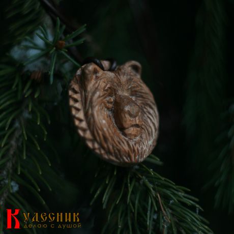 Кулон тотемник "Медведь" - из древесины американского ореха