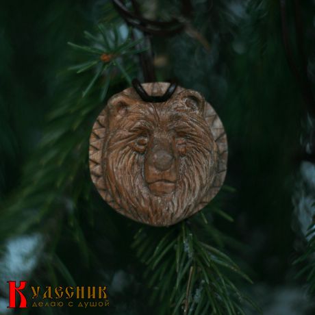 Кулон тотемник "Медведь" - из древесины американского ореха