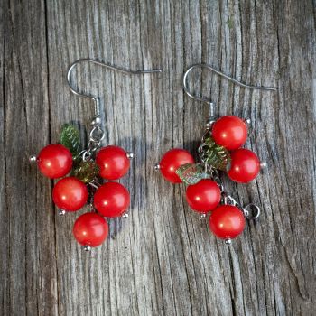 Серьги "Неягоды" - из коралла и акрила