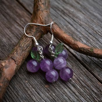 Серьги "Неягоды" - из аметиста и акрила