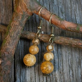 Серьги "Барханы" - из яшмы