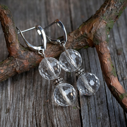 Серьги "Меридиан" - из горного хрусталя